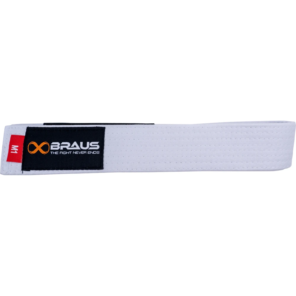 Braus White Jiu Jitsu Belt 2 Braus White Jiu Jitsu Belt - Image 2