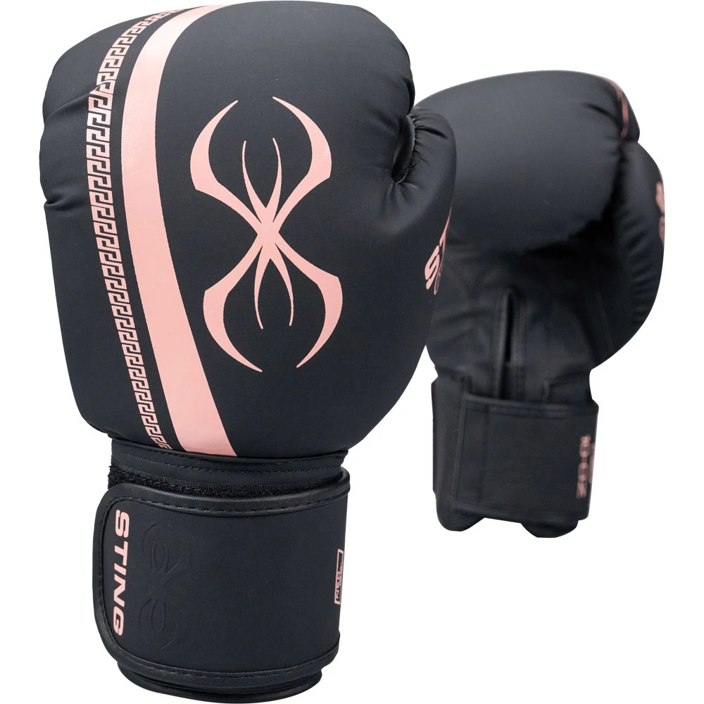 Sting Aurora Black/Peach Womens Boxing Gloves 1 Sting Aurora Black/Peach Womens Boxing Gloves
