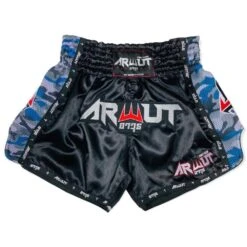 Arwut Fight Gear Camo Edition Black/Blue Muay Thai Shorts