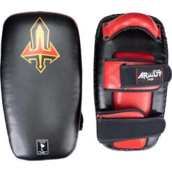 Arwut Fight Gear Protector Black/Red Thai Kick Pads