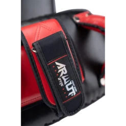 Arwut Fight Gear Protector Black/Red Thai Kick Pads -Boxing Supplies Shop 6AWKP4MCF BK RD 3