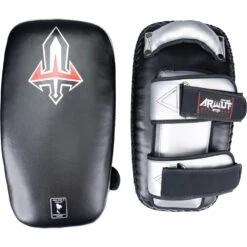 Arwut Fight Gear Protector Black/Silver Thai Kick Pads
