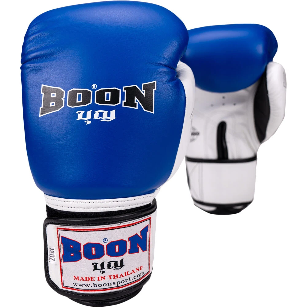 Boon Compact Blue/White Velcro Boxing Gloves 1 Boon Compact Blue/White Velcro Boxing Gloves