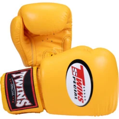 Twins Yellow Velcro Boxing Gloves