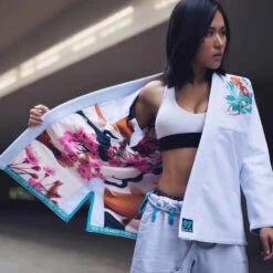 Fluory Koi Fish White Jiu Jitsu Gi 10 Fluory Koi Fish White Jiu Jitsu Gi -Boxing Supplies Shop BJJF20W c 4