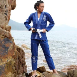 Fluory White Crane Blue Jiu Jitsu Gi -Boxing Supplies Shop BJJF24B c 3