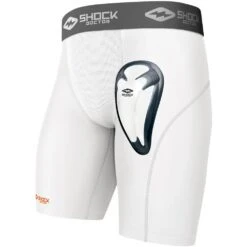 ShockDoctor Core White Compression Shorts &amp; Bio-Flex Cup