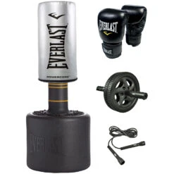 Everlast Powercore Silver Freestand Punch Bag & Accessories