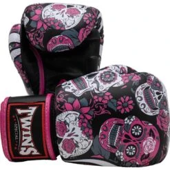 Twins Skull Tattoo Pink Boxing Gloves