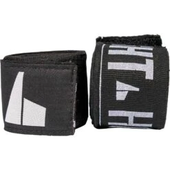 FightHQ Logo Black Hand Wraps 9 FightHQ Logo Black Hand Wraps -Boxing Supplies Shop FHQ BLK HW 4