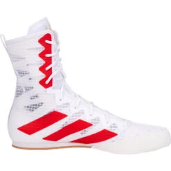 Adidas Box Hog 4 White/Red Boxing Shoes -Boxing Supplies Shop HP9613 WHT c 4