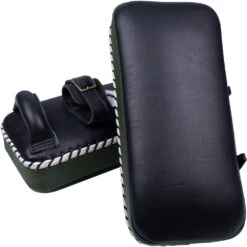 K Muaythai Equipment Classic Double Strap Army Green Thai Pads 7 K Muaythai Equipment Classic Double Strap Army Green Thai Pads -Boxing Supplies Shop KDTP BLK GRN 2