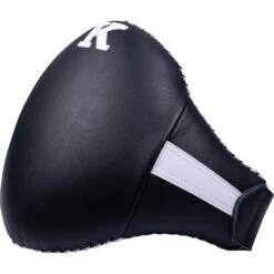 K Muaythai Equipment Classic Large White Belly Pad -Boxing Supplies Shop KLBP BLK WHT 2