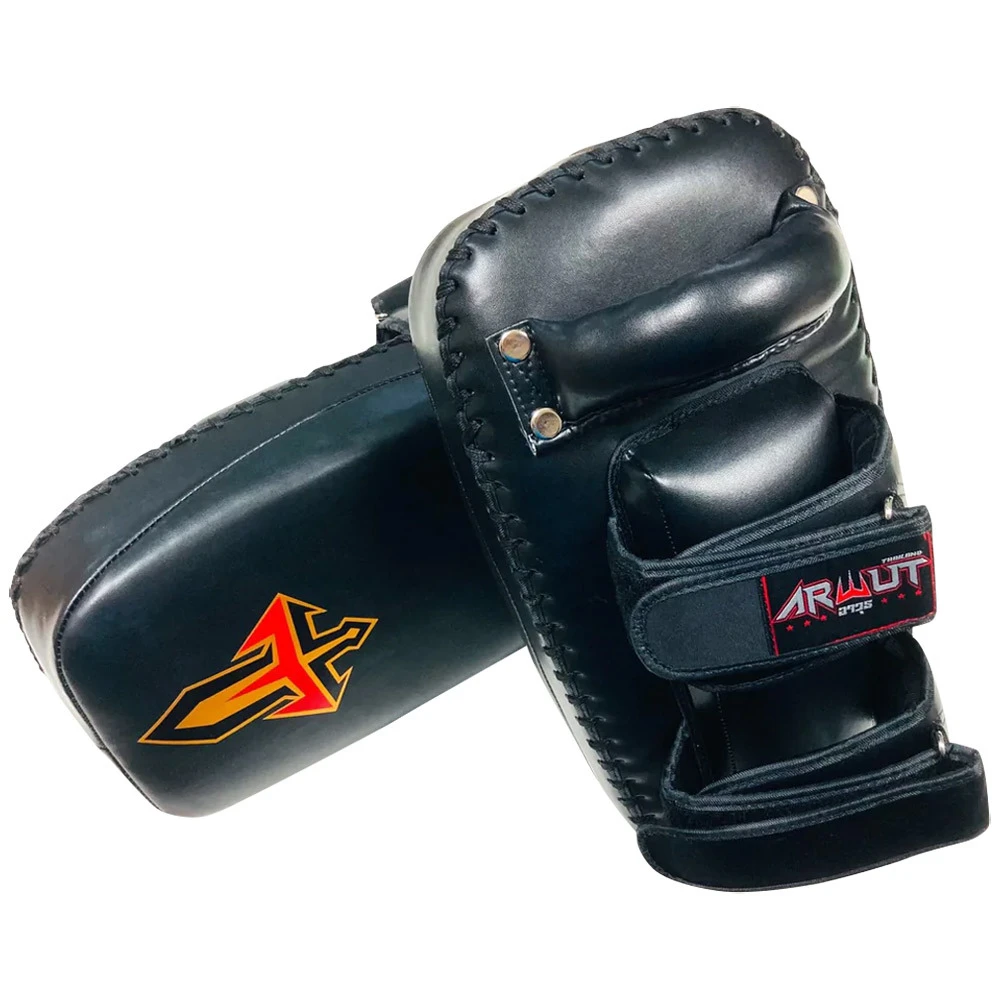 Arwut Fight Gear Black/Black Protector Double Thai Kick Pads 4 Arwut Fight Gear Black/Black Protector Double Thai Kick Pads - Image 4
