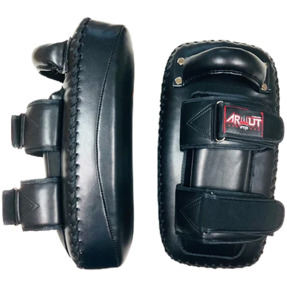 Arwut Fight Gear Black/Black Protector Double Thai Kick Pads 5 Arwut Fight Gear Black/Black Protector Double Thai Kick Pads - Image 5