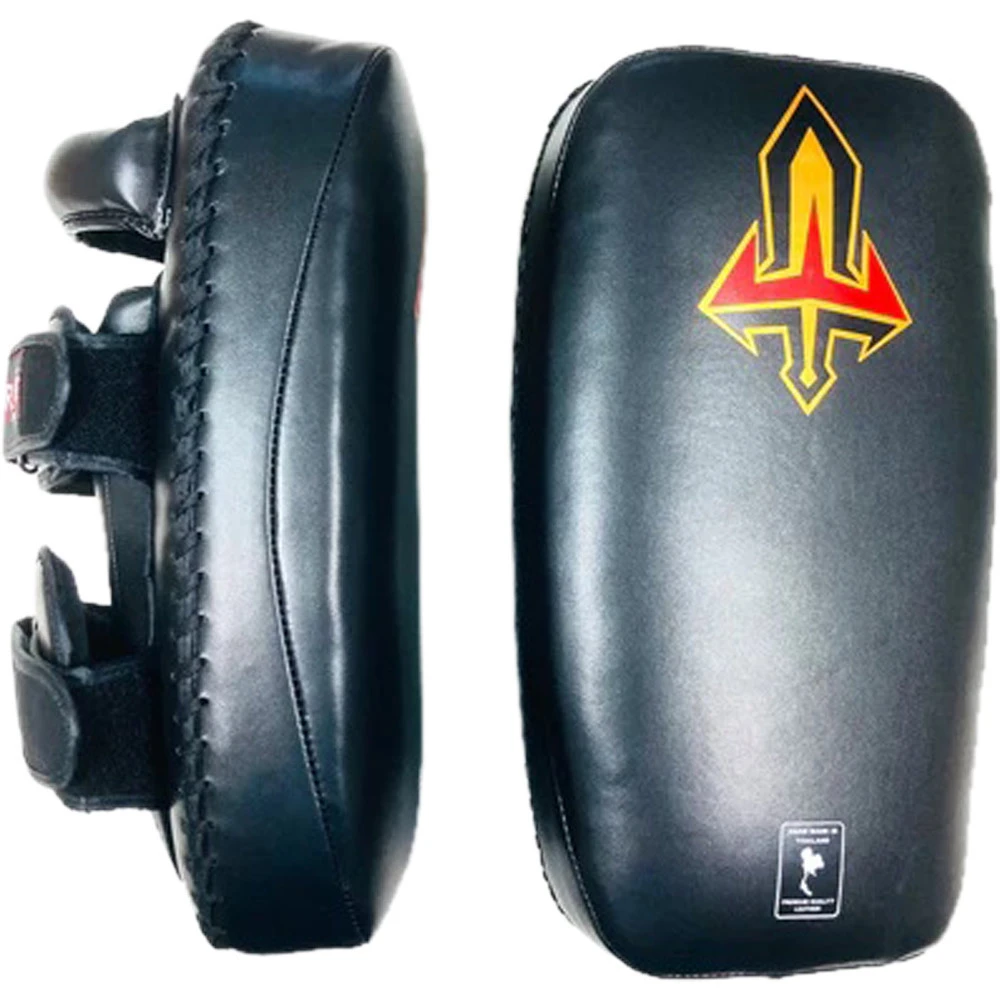 Arwut Fight Gear Black/Black Protector Double Thai Kick Pads 1 Arwut Fight Gear Black/Black Protector Double Thai Kick Pads
