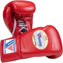 Winning 8oz Lace Up Red Boxing Gloves