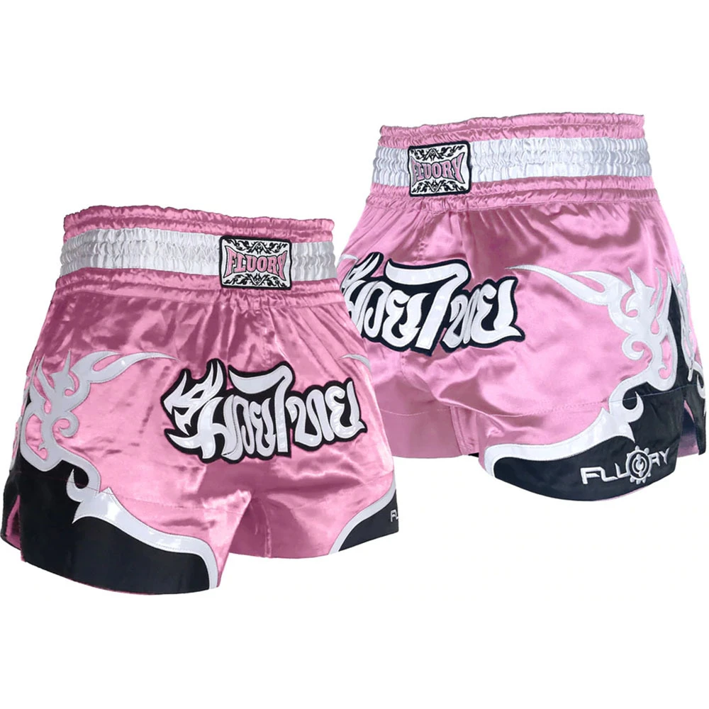 Fluory Pink Muay Thai Shorts 1 Fluory Pink Muay Thai Shorts