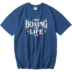 No Boxing No Life Logo Blue Tee