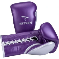 Phenom Boxing SG-202 Metalic Purple/Silver Lace Sparring Gloves -Boxing Supplies Shop PBGL SG202 16 MPR S c 5