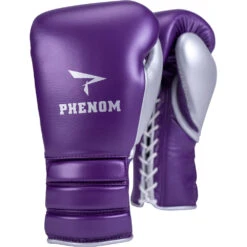 Phenom Boxing SG-202 Metalic Purple/Silver Lace Sparring Gloves -Boxing Supplies Shop PBGL SG202 16 MPR S c 9