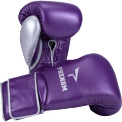 Phenom Boxing SG-202S Metalic Purple/Silver Velcro Sparring Gloves -Boxing Supplies Shop PBGL SG202S 16 MPR S c 8