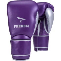 Phenom Boxing SG-202S Metalic Purple/Silver Velcro Sparring Gloves -Boxing Supplies Shop PBGL SG202S 16 MPR S c 9