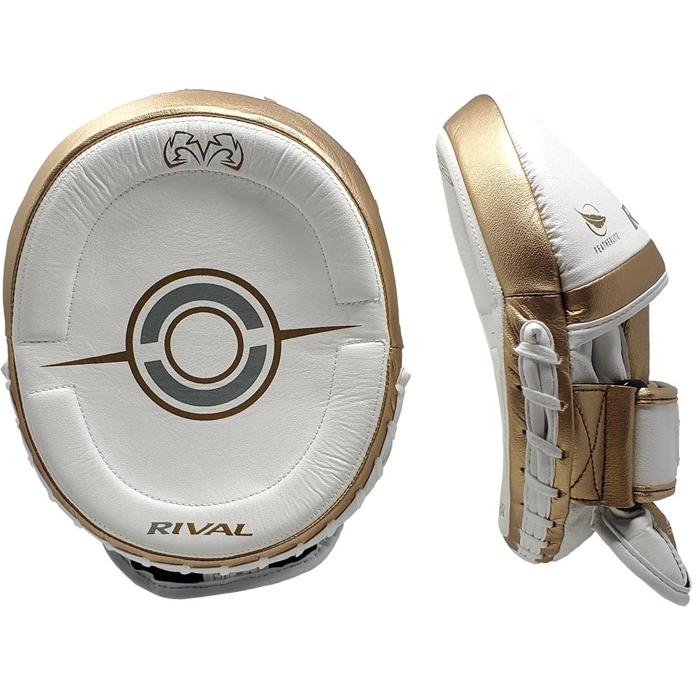 Rival RPM100 Professional White/Gold Punch Mitts 3 Rival RPM100 Professional White/Gold Punch Mitts - Image 3