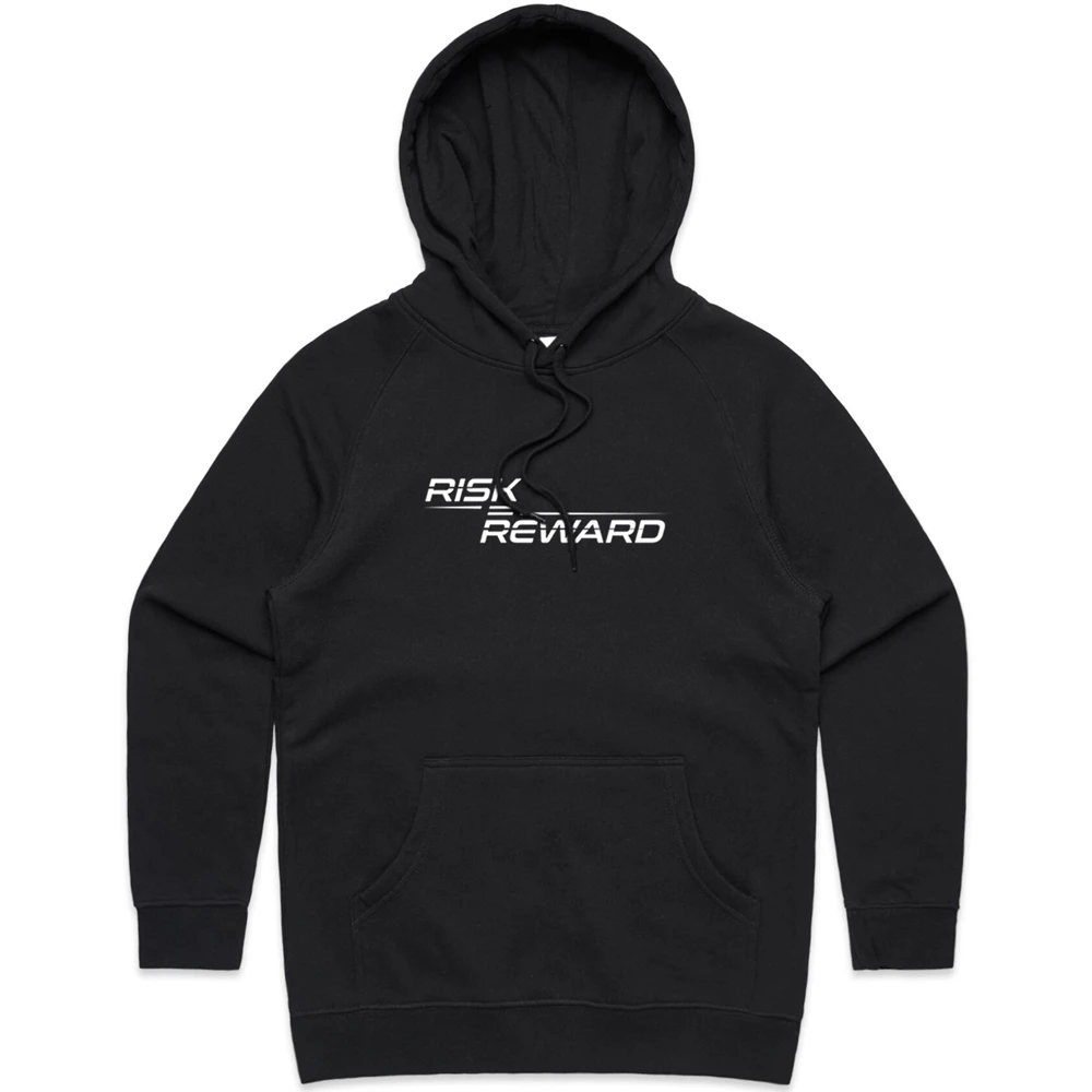 Risk Equals Reward Ladies Black Hoodie 1 Risk Equals Reward Ladies Black Hoodie