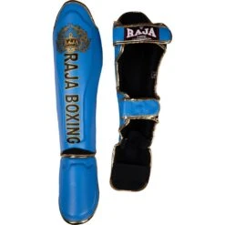 Raja Boxing Sky Blue Light Weight Slim Shin Guards