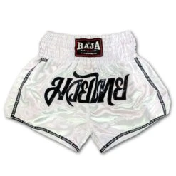 Raja Boxing Classic White Muay Thai Shorts