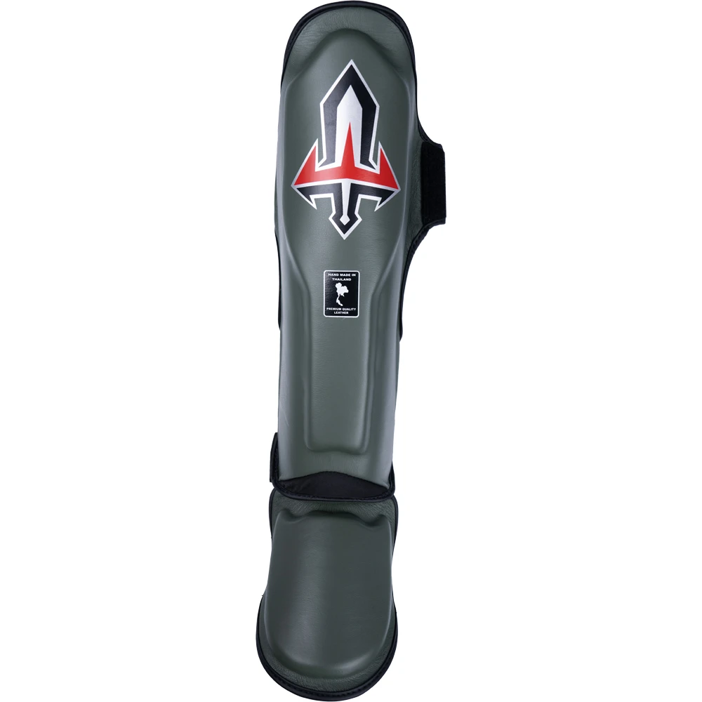 Arwut Fight Gear Army Green Leather Shin Guards 3 Arwut Fight Gear Army Green Leather Shin Guards - Image 3