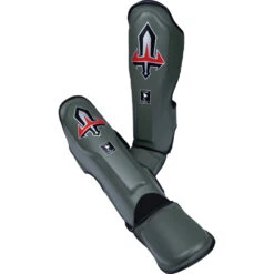 Arwut Fight Gear Army Green Leather Shin Guards