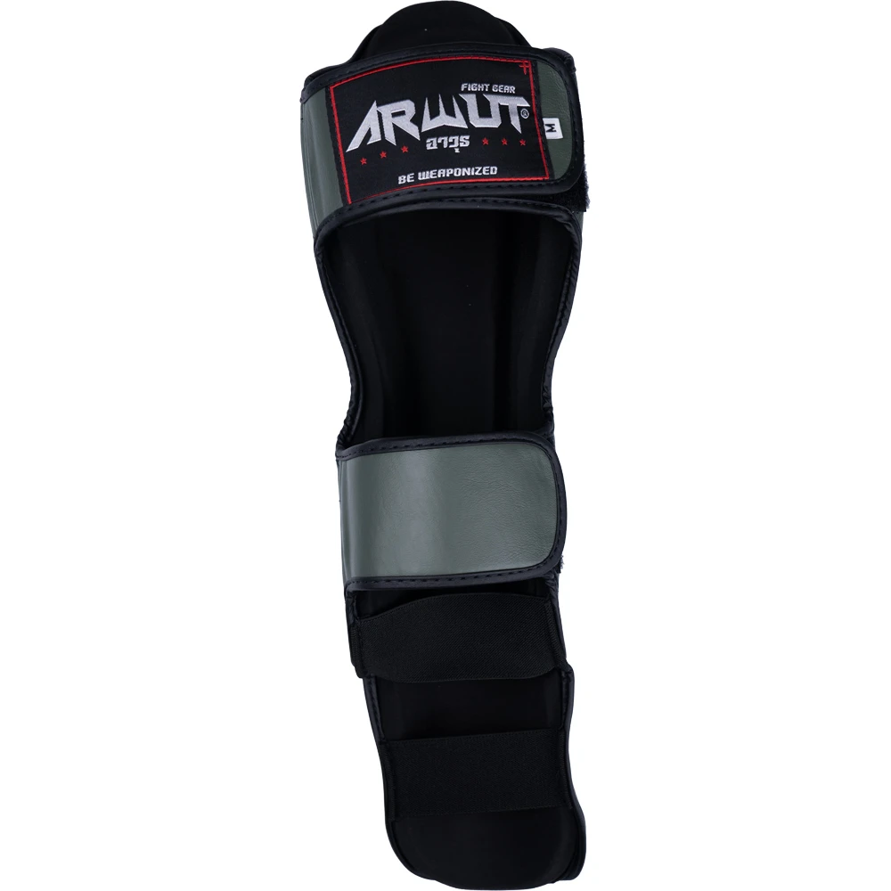 Arwut Fight Gear Army Green Leather Shin Guards 4 Arwut Fight Gear Army Green Leather Shin Guards - Image 4