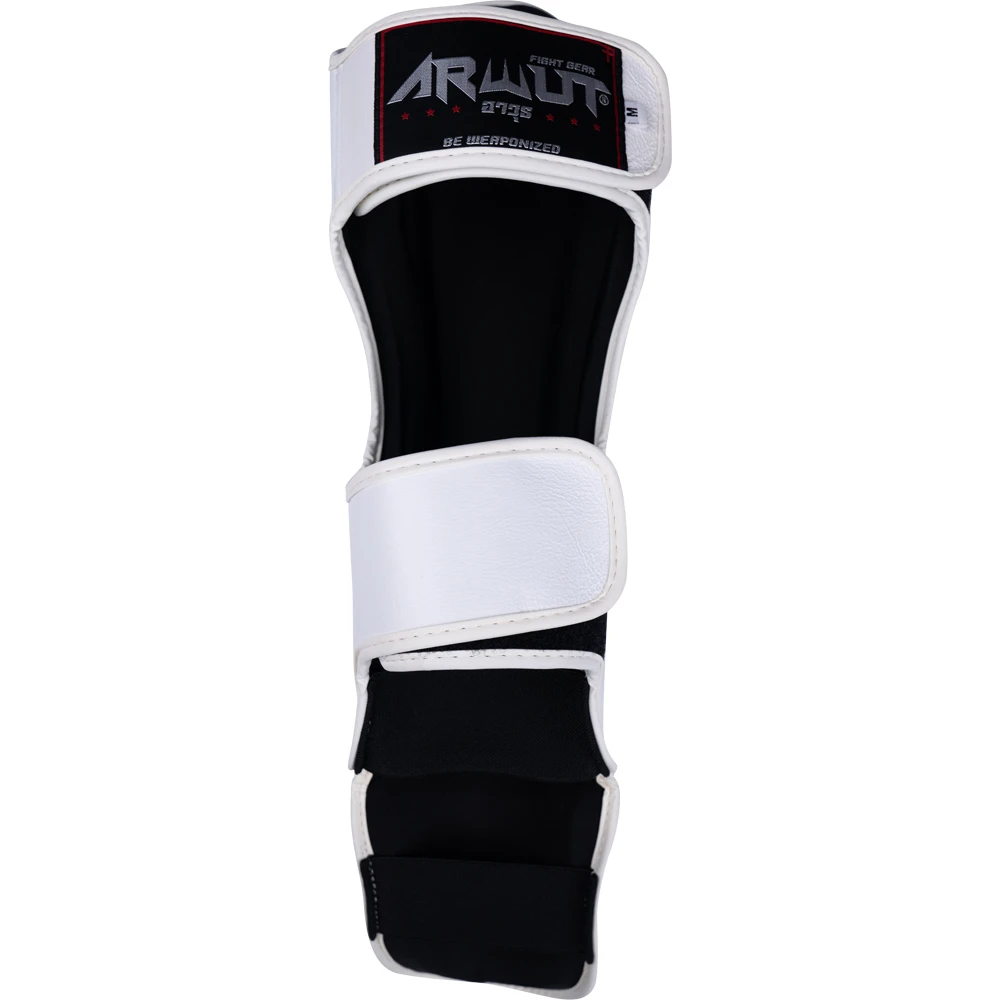 Arwut Fight Gear White Leather Shin Guards 4 Arwut Fight Gear White Leather Shin Guards - Image 4