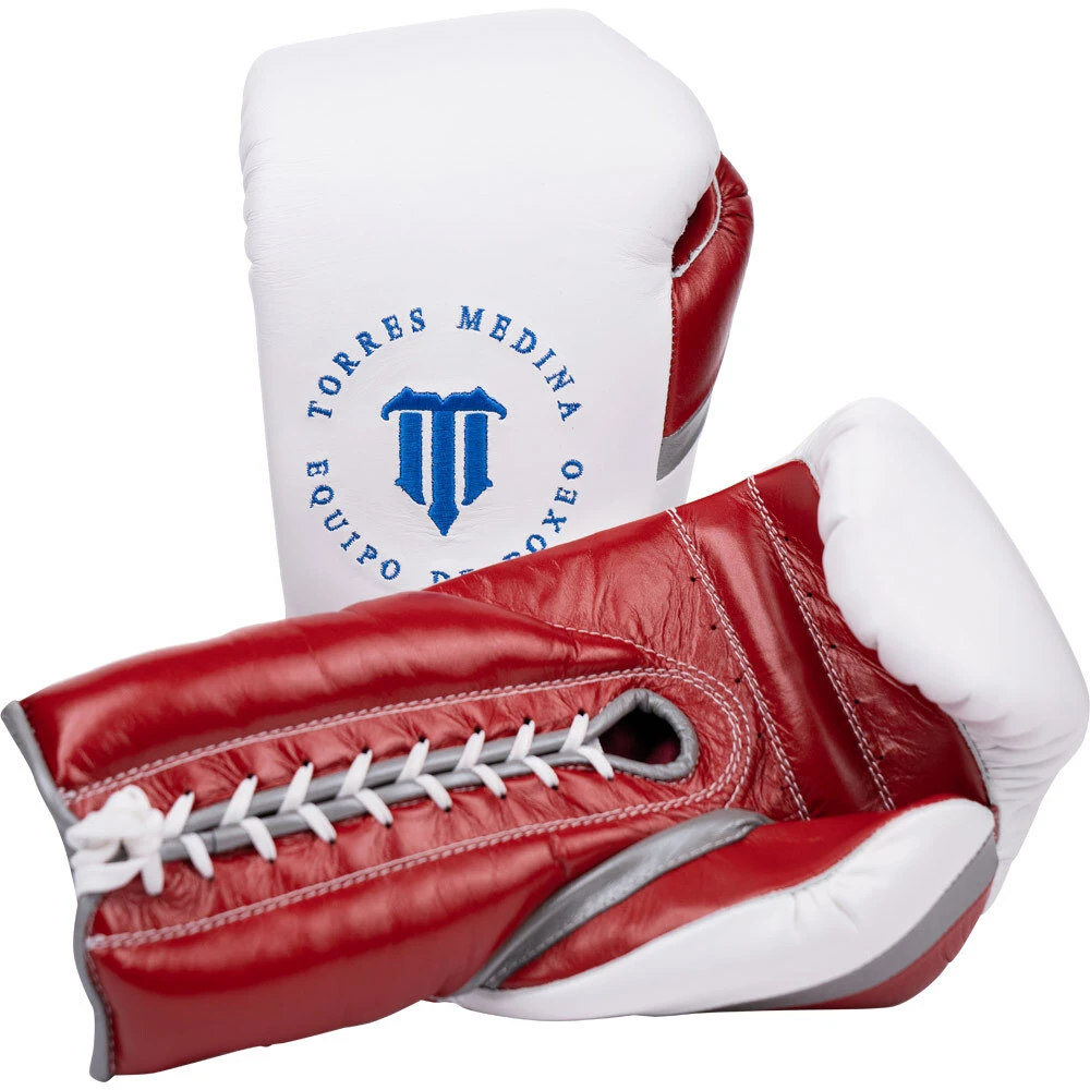 Boxeo TM Special Edition White/Red Lace Up Training Gloves 2 Boxeo TM Special Edition White/Red Lace Up Training Gloves - Image 2