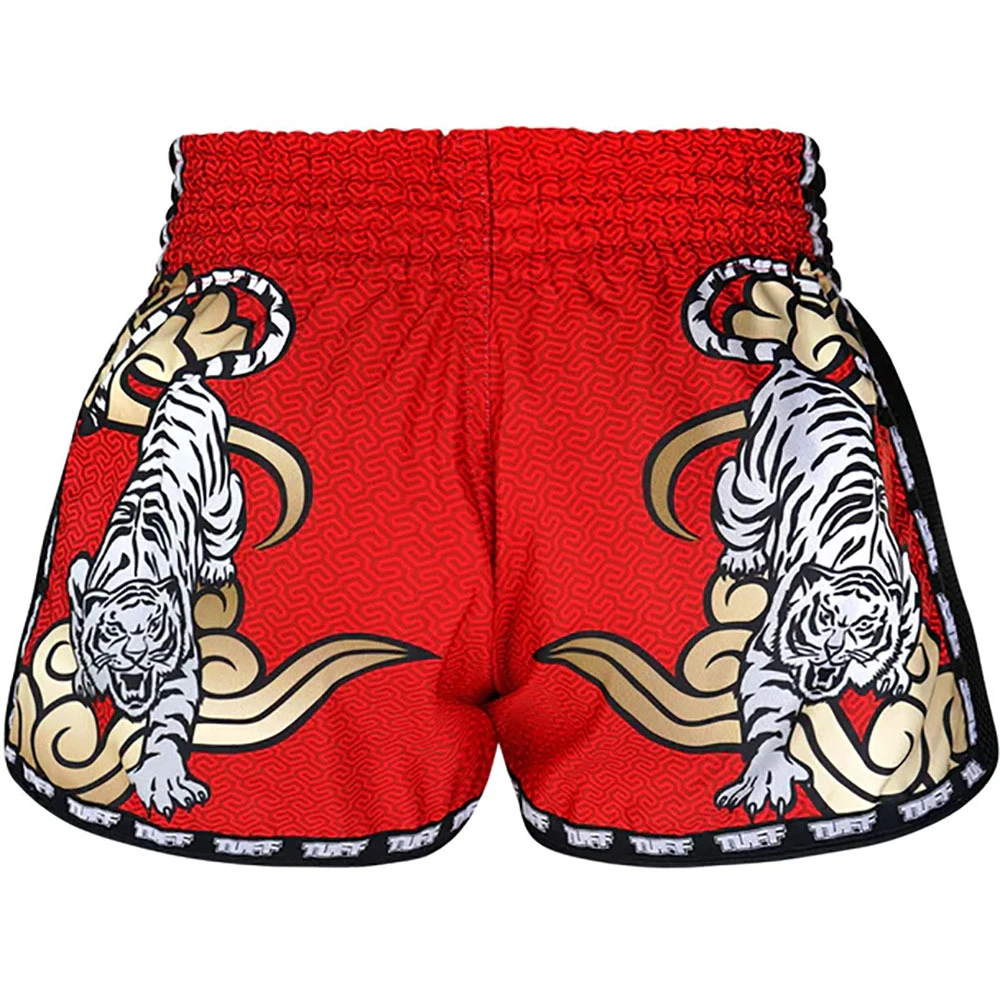 Tuff Double Tiger Red Retro Muay Thai Shorts 3 Tuff Double Tiger Red Retro Muay Thai Shorts - Image 3
