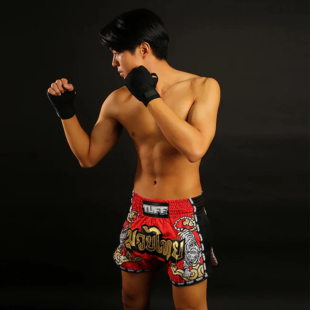 Tuff Double Tiger Red Retro Muay Thai Shorts 8 Tuff Double Tiger Red Retro Muay Thai Shorts - Image 8