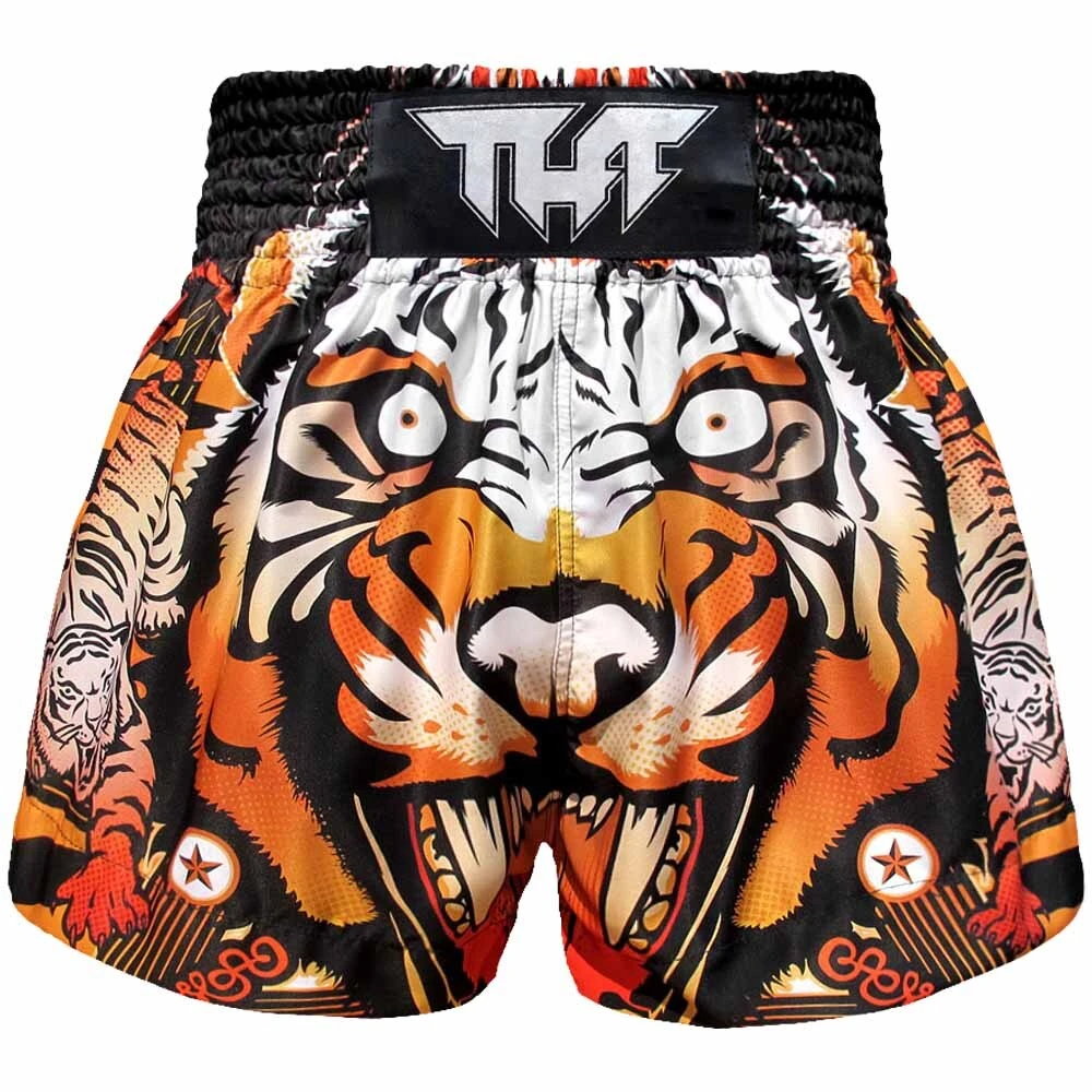 Tuff Cruel Tiger Orange Thai Boxing Shorts 1 Tuff Cruel Tiger Orange Thai Boxing Shorts