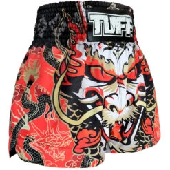 Tuff Dragon King Red Thai Boxing Shorts -Boxing Supplies Shop TUF MS621RED c 3
