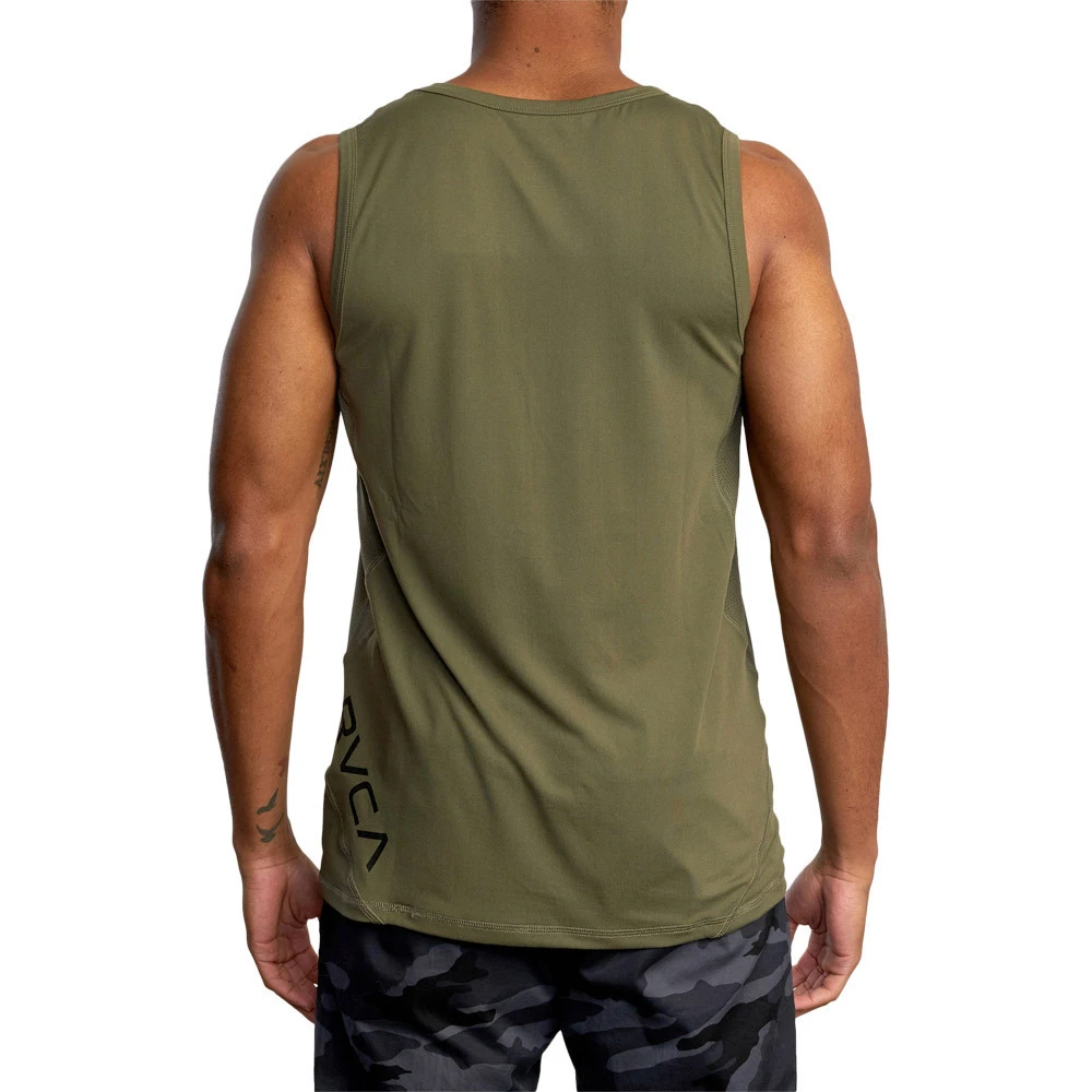 RVCA Sport Vent Olive Tank Top 3 RVCA Sport Vent Olive Tank Top - Image 3