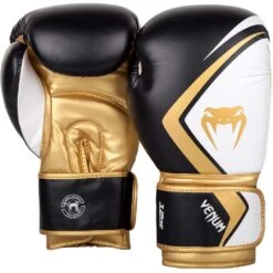 Venum Contender 2.0 Black/White/Gold Boxing Gloves