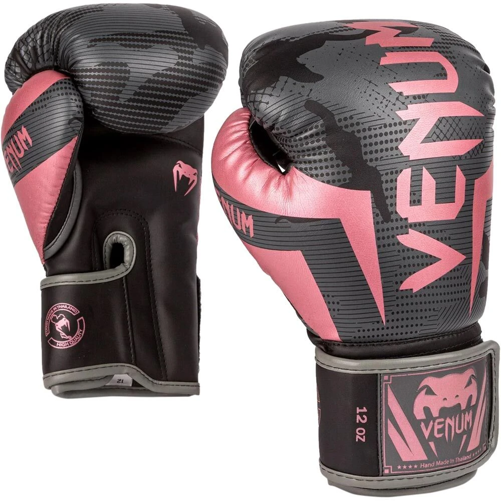 Venum Elite Black/Pink/Gold Boxing Gloves 1 Venum Elite Black/Pink/Gold Boxing Gloves