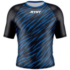 Jitsy Club Zaps Ranked Blue Short Sleeve Rash Guard
