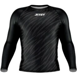 Jitsy Club Zaps Ranked Black Long Sleeve Rash Guard